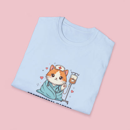 The Professional Napper Cat Nurse Tee - I.V. Coffee Edition