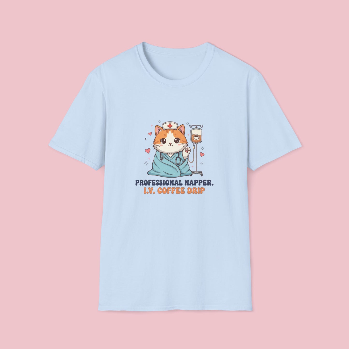 The Professional Napper Cat Nurse Tee - I.V. Coffee Edition