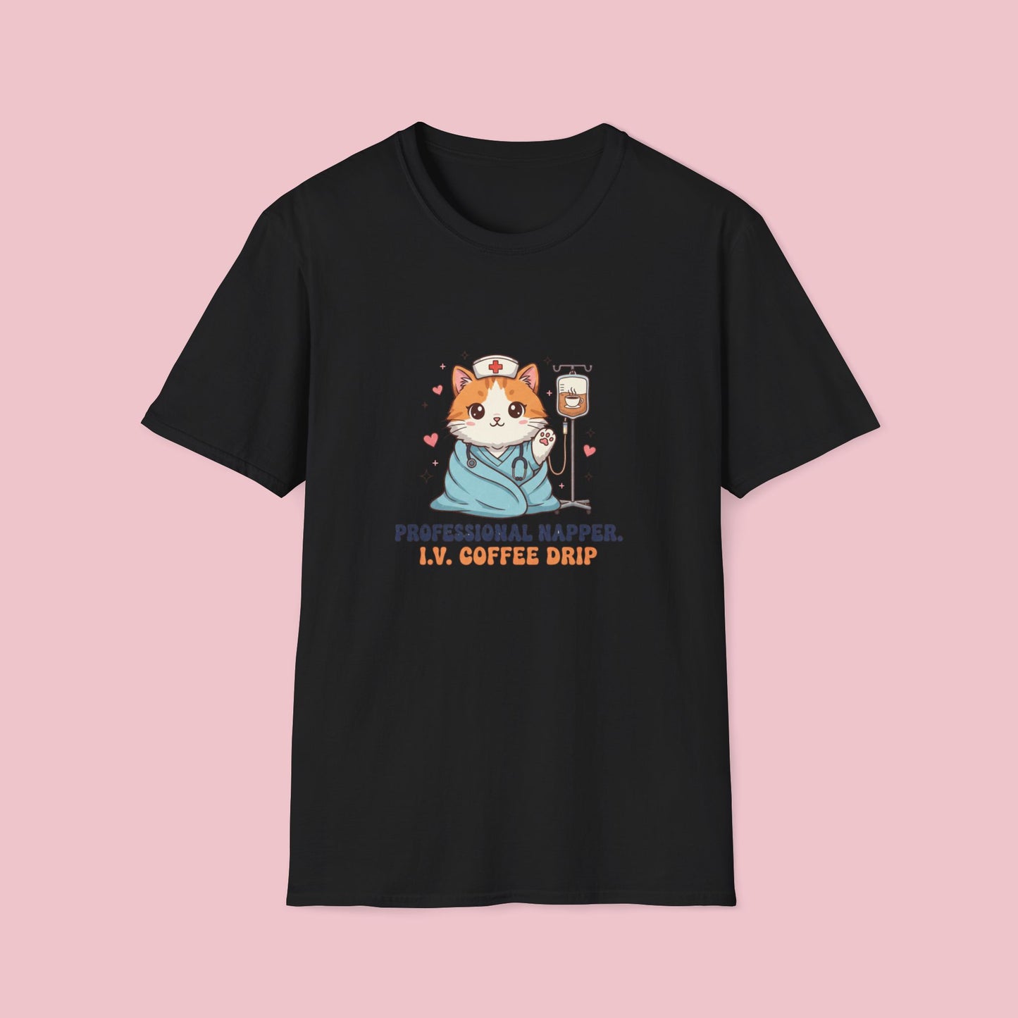 The Professional Napper Cat Nurse Tee - I.V. Coffee Edition
