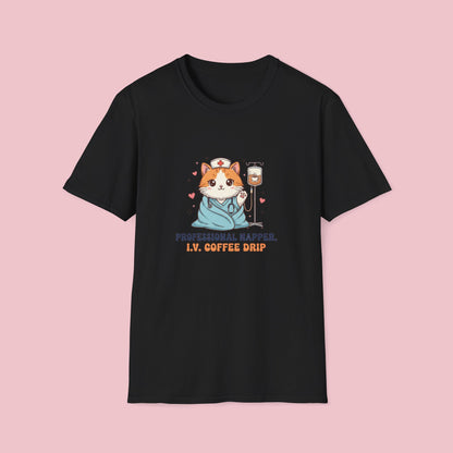 The Professional Napper Cat Nurse Tee - I.V. Coffee Edition