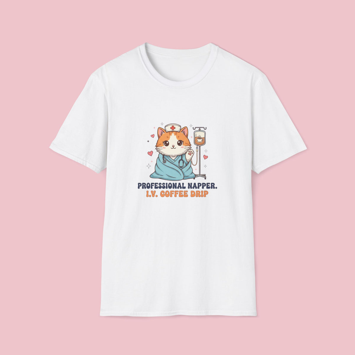 The Professional Napper Cat Nurse Tee - I.V. Coffee Edition