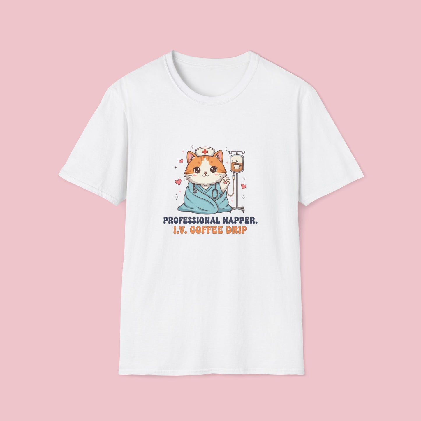 The Professional Napper Cat Nurse Tee - I.V. Coffee Edition